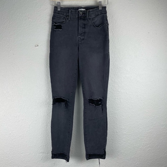 Good American Good Legs Jeans 2/26 Ripped Hem - Picture 1 of 8